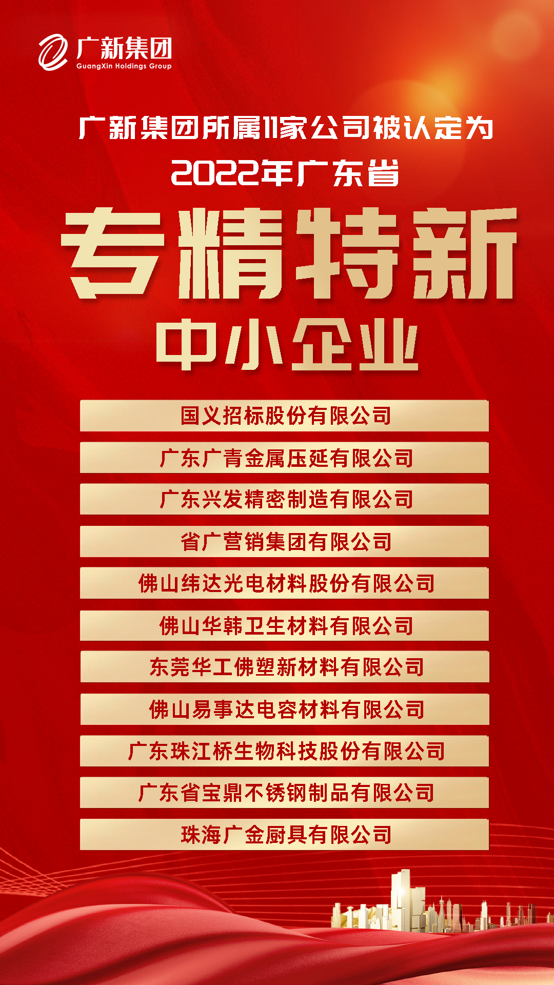 新春开门红!彩神IV争霸集团所属11家公司被认定为“2022年广东省专精特新中小企业” 新春开门红🏇!彩神IV争霸集团所属11家公司被认定为“2022年广东省专精特新中小企业”